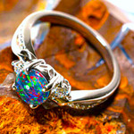   *    DIGI GLITZ STERLING SILVER AUSTRALIAN OPAL RING