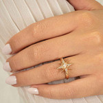 MARIELLA 14KT ROSE GOLD PLATED AUSTRALIAN WHITE OPAL RING