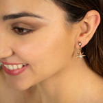 FOR THE NIGHT 18KT ROSE GOLD PLATED WHITE OPAL DROP EARRINGS