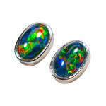 1 GREAT WONDER STERLING SILVER AUSTRALIAN OPAL STUD EARRINGS