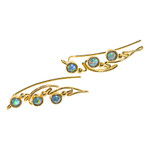 FAIRY WINGS 18KT YELLOW GOLD PLATED AUSTRALIAN OPAL EARRINGS