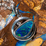 SPACE DEPTHS STERLING SILVER AUSTRALIAN OPAL NECKLACE