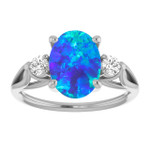 Oval Black Opal 78_White Gold_Oval