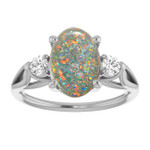 Oval Black Opal 11_Sterling Silver_Oval