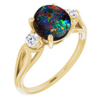 Round Boulder Opal 47_Yellow Gold_Round