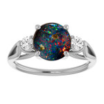 Round Boulder Opal 47_White Gold_Round