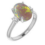 Oval White Opal 14_Sterling Silver_Oval