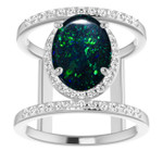 Oval Black Opal 17_Sterling Silver_Oval