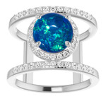 Round Black Opal 49_White Gold_Round