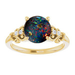 Round Boulder Opal 47_Yellow Gold_Round