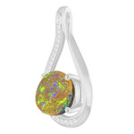 Round Boulder Opal 52_White Gold_Round