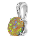 Round Boulder Opal 52_White Gold_Round