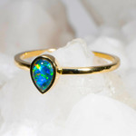 CALL MY NAME 14KT YELLOW GOLD AUSTRALIAN OPAL RING