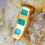 LEYENDA 14KT YELLOW GOLD AUSTRALIAN BLACK OPAL NECKLACE