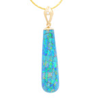 GYPSY 14KT YELLOW GOLD & DIAMOND AUSTRALIAN BLACK OPAL NECKLACE