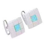 CLEAN WATER STERLING SILVER AUSTRALIAN OPAL CUFFLINKS