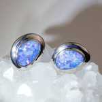 RAINBOW SPARKS STERLING SILVER AUSTRALIAN OPAL CUFFLINKS