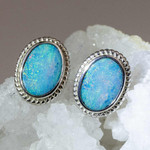 VISION STERLING SILVER AUSTRALIAN OPAL CUFFLINKS