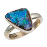 *   BANDAI STERLING SILVER AUSTRALIAN BOULDER OPAL RING