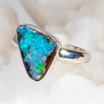 BANDAI STERLING SILVER AUSTRALIAN BOULDER OPAL RING