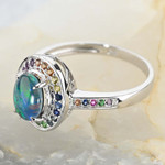 COLORPOP STERLING SILVER AUSTRALIAN OPAL RING