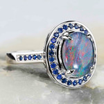 SWEETART STERLING SILVER AUSTRALIAN OPAL RING