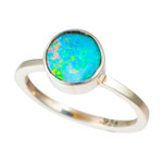 SKY ELEVATED STERLING SILVER AUSTRALIAN OPAL RING