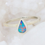 SWINGING SPRING STERLING SILVER AUSTRALIAN OPAL RING