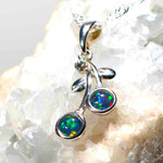 IN A TRANCE STERLING SILVER AUSTRALIAN OPAL NECKLACE