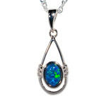 IRIDESCENT ILLUSION STERLING SILVER AUSTRALIAN OPAL NECKLACE