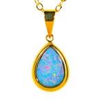 SHIMMERING SEAS 14KT GOLD AUSTRALIAN OPAL NECKLACE