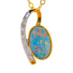 HOLO REFLECTIONS 14KT GOLD & DIAMOND AUSTRALIAN OPAL NECKLACE