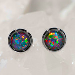 LOVE LANGUAGE STERLING SILVER AUSTRALIAN OPAL EARRINGS