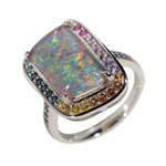 LEXI'S LUSTER STERLING SILVER AUSTRALIAN OPAL RING