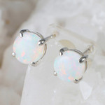 GLACIAL PARADISE 14KT WHITE GOLD STUD EARRINGS