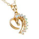 LOVE AMORE 14KT YELLOW GOLD AUSTRALIAN WHITE OPAL NECKLACE