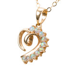 LOVE AMORE 14KT YELLOW GOLD AUSTRALIAN WHITE OPAL NECKLACE