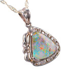 * 1 VICTORIAN STERLING SILVER AUSTRALIAN BOULDER OPAL NECKLACE