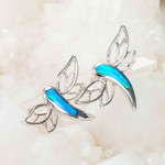 * 1ANGELIC FREEDOM 14KT WHITE GOLD AUSTRALIAN OPAL STUD EARRINGS