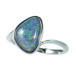 SUNSET SYMPHONY STERLING SILVER AUSTRALIAN OPAL RING