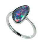   *    MARCELLA STERLING SILVER AUSTRALIAN OPAL RING