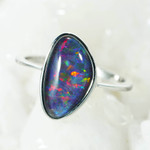   * A MARCELLA STERLING SILVER AUSTRALIAN OPAL RING