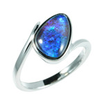 OLD HOLLYWOOD STERLING SILVER AUSTRALIAN OPAL RING