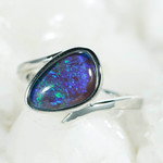 OLD HOLLYWOOD STERLING SILVER AUSTRALIAN OPAL RING