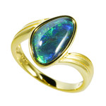 OCEANIC RAINBOW GOLD PLATED AUSTRALIAN OPAL RING