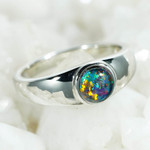 * 1 PHILANTHROPY STERLING SILVER AUSTRALIAN OPAL RING