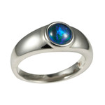 *PRISTINE STERLING SILVER AUSTRALIAN OPAL RING