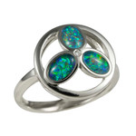 *PANACHE STERLING SILVER AUSTRALIAN OPAL RING