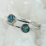   *   SVELTE STERLING SILVER AUSTRALIAN OPAL RING