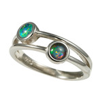   *   SVELTE STERLING SILVER AUSTRALIAN OPAL RING